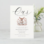 New Chapter Begins Storybook Floral Baby Shower   Kaart (Staand voorkant)