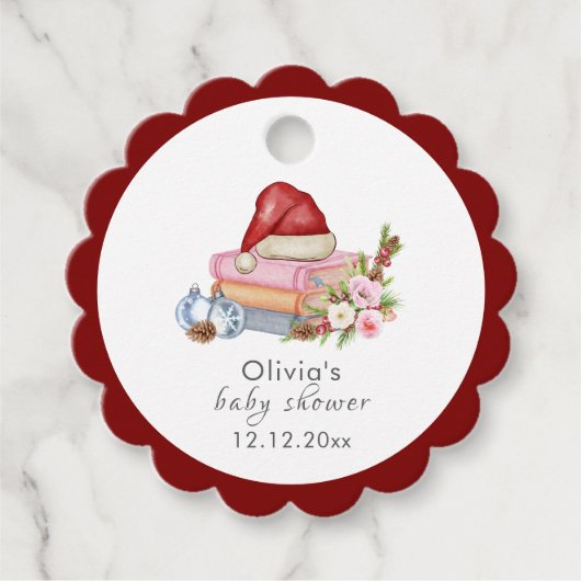 New Chapter Begins Winter Floral Baby Shower  Bedankjes Labels (Voorkant)