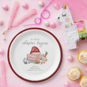 New Chapter Begins Winter Floral Baby Shower  Papieren Bordje (Feest)