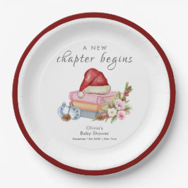 New Chapter Begins Winter Floral Baby Shower  Papieren Bordje