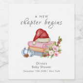 New Chapter Begins Winter Floral Baby Shower  Wijn Etiket (Enkel label)