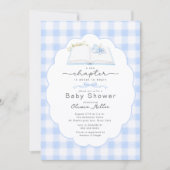 New Chapter Blue Book Baby Shower Invite Kaart (Voorkant)