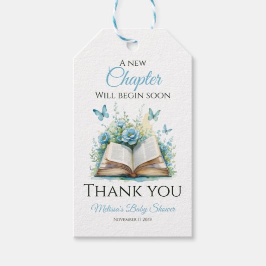 New Chapter Blue Boy Brunch StoryBook Baby Shower Cadeaulabel (Voorkant)