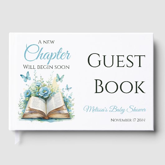 New Chapter Blue Boy Brunch StoryBook Baby Shower Gastenboek (Voorkant)