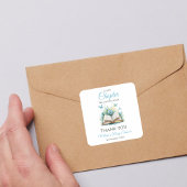 New Chapter Blue Boy Brunch StoryBook Baby Shower Vierkante Sticker