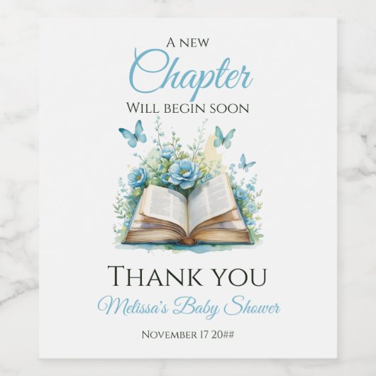 New Chapter Blue Boy Brunch StoryBook Baby Shower Wijn Etiket (Enkel label)