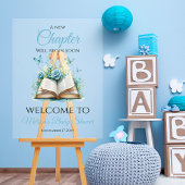 New Chapter Blue Brunch Book Baby Shower Welcome Acryl Bord