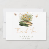 New Chapter Boho Book Floral Bridal Shower  Bedankkaart (Voorkant)