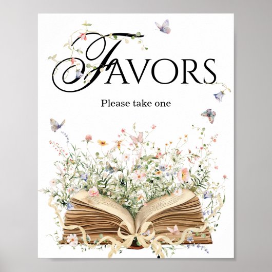 New Chapter Book Theme bridal shower Favors Poster (Voorkant)