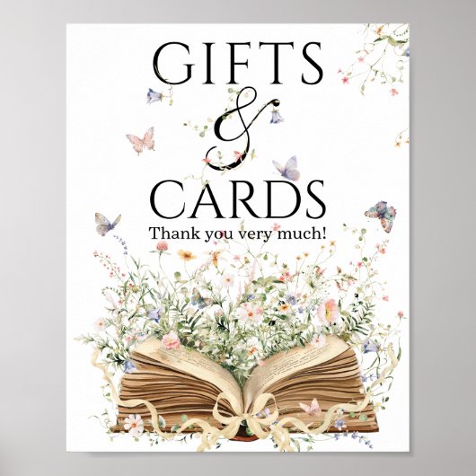 New Chapter Book Theme bridal shower Gift & card Poster (Voorkant)