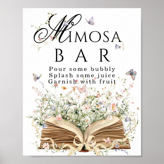 New Chapter Book Theme bridal shower mimosa bar Poster (Voorkant)