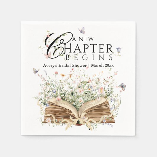 New Chapter Book Theme bridal shower Servet (Voorkant)