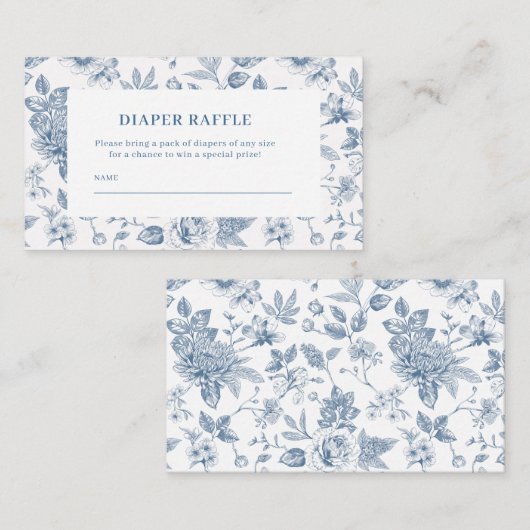 New chapter chinoiserie Baby shower diaper raffle Informatiekaartje (Voorkant / Achterkant)