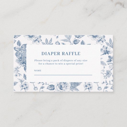 New chapter chinoiserie Baby shower diaper raffle Informatiekaartje (Voorkant)