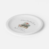 New Chapter Floral Book Bridal Shower Papieren Bordje (Gekanteld)