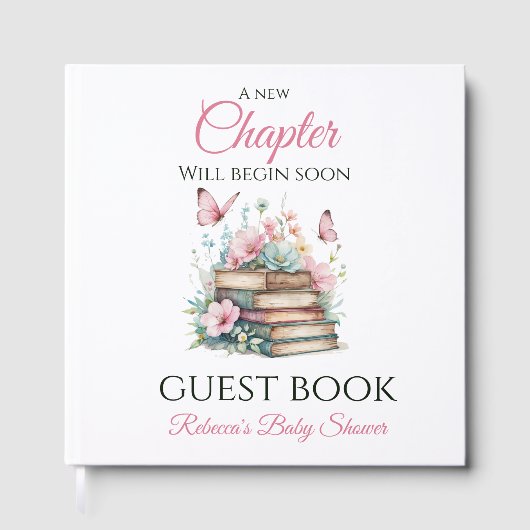 New Chapter Girl Storybook Guest Book Baby Shower Gastenboek (Voorkant)