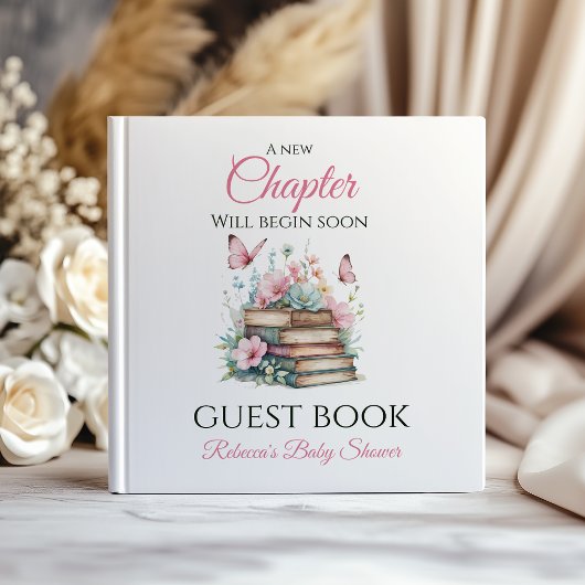 New Chapter Girl Storybook Guest Book Baby Shower Gastenboek