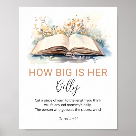 New Chapter How Big is her Belly Baby Shower Game Poster (Voorkant)