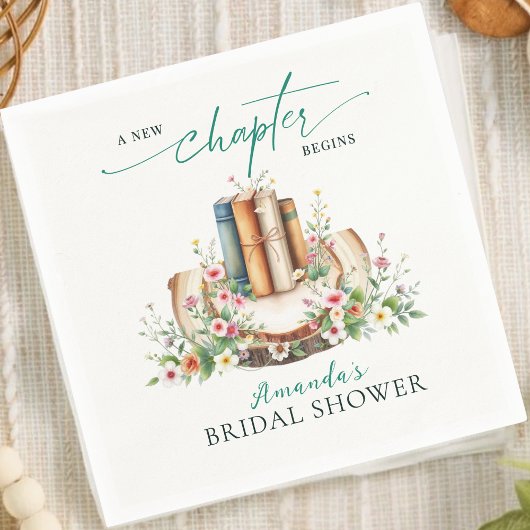 New Chapter Lovers Book Floral Bridal Shower Servet