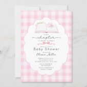 New Chapter Pink Book Baby Shower Invite Kaart (Voorkant)