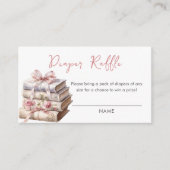New Chapter Pink Bow Book Diaper Raffle Informatiekaartje (Voorkant)