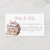 New Chapter Pink Bow Books for Baby Shower Informatiekaartje (Voorkant)