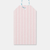 New Chapter Pink Bow Stripes Baby Shower Cadeaulabel (Achterkant)