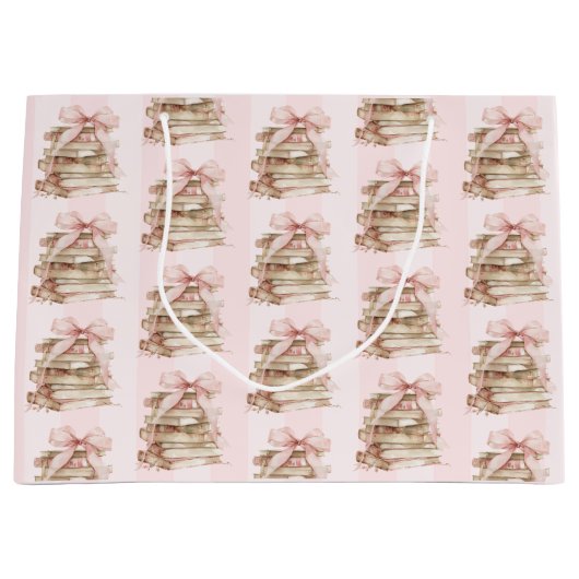 New Chapter Pink Bow Stripes  Groot Cadeauzakje (Voorkant)