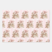 New Chapter Pink Bow Stripes Inpakpapier Vel (Voorkant 2)