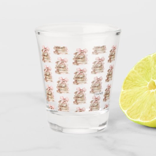 New Chapter Pink Bow Stripes Shot Glas (Voorkant)