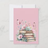 New Chapter Pink Girl Storybook Book Baby Shower Bedankkaart (Achterkant)