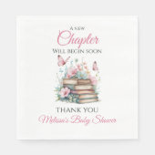 New Chapter Pink Girl Storybook Book Baby Shower Servet (Voorkant)