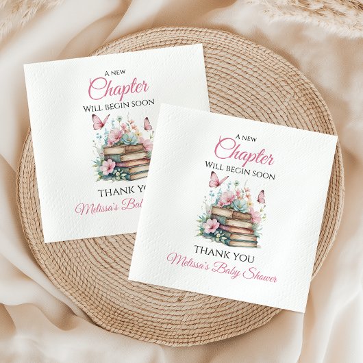 New Chapter Pink Girl Storybook Book Baby Shower Servet