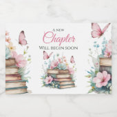 New Chapter Pink Girl Storybook Book Baby Shower Sparkling Wijnetiket (Enkel label)