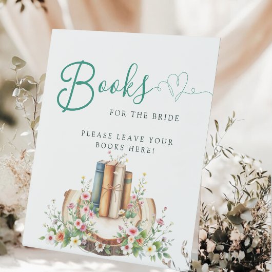 New Chapter Storybook Books for Bride  Reclamebord Met Voetstuk