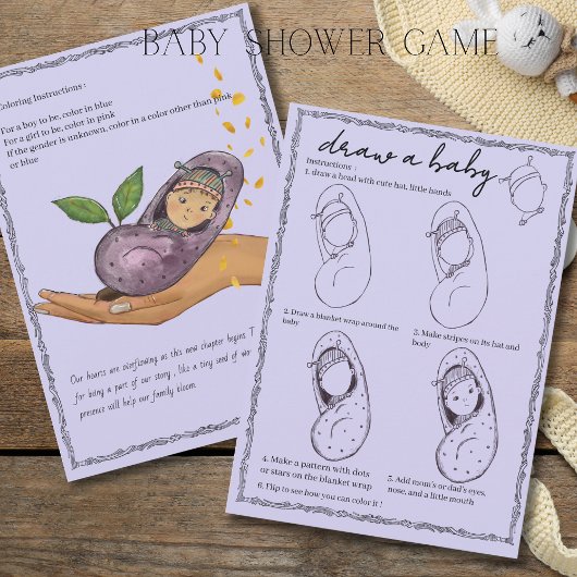 New Chapter Storybook Draw a Baby Shower Game Card Kaart