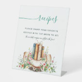 New Chapter Storybook Recipe Bridal Shower Sign Reclamebord Met Voetstuk (Voorkant)