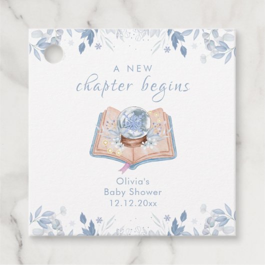 New Chapter Winter Floral Snowball Baby Shower  Bedankjes Labels (Voorkant)
