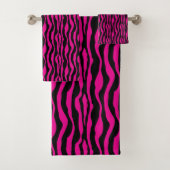 *New* Chic Pink Zebra Print Towel set Bad Handdoek (Insitu)