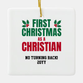 NEW CHRISTIAN FIRST CHRISTMAS KERAMISCH ORNAMENT