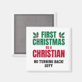 NEW CHRISTIAN FIRST CHRISTMAS MAGNEET (Voorkant / Achterkant)