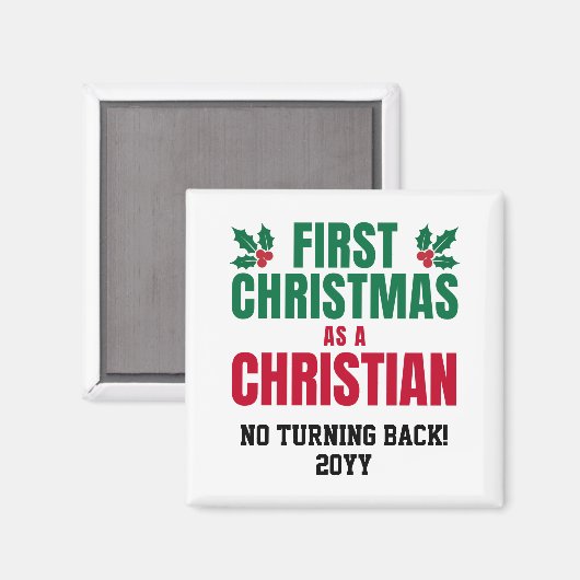 NEW CHRISTIAN FIRST CHRISTMAS MAGNEET (Voorkant / Achterkant)