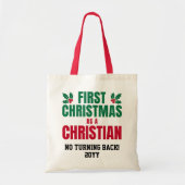 NEW CHRISTIAN FIRST CHRISTMAS TOTE BAG (Voorkant)