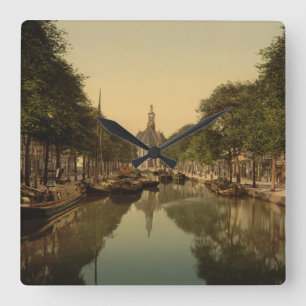 New Church, Den Haag, Nederland Vierkante Klok