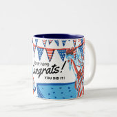 New Citizen Gift - Amerikaans Patriottisch Nederla Tweekleurige Koffiemok (Voorkant rechts)