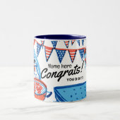 New Citizen Gift - Amerikaans Patriottisch Nederla Tweekleurige Koffiemok (Center)