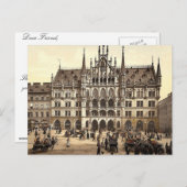 New City Hall, München, Beieren, Duitsland klassie Briefkaart (Voorkant / Achterkant)