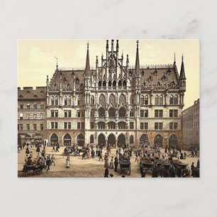 New City Hall, München, Beieren, Duitsland klassie Briefkaart