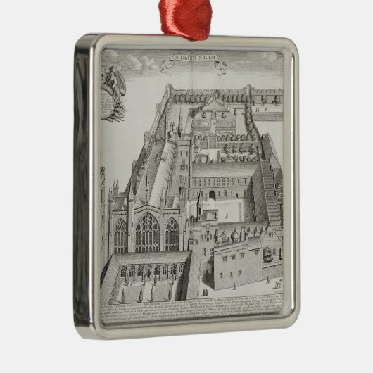 New College, Oxford, uit 'Oxonia Illustrata', pub Metalen Ornament (Rechts)