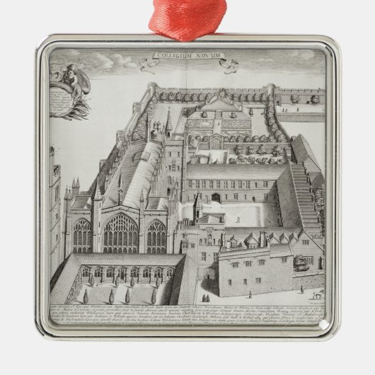 New College, Oxford, uit 'Oxonia Illustrata', pub Metalen Ornament (Voorkant)
